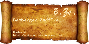 Bamberger Zsóka névjegykártya